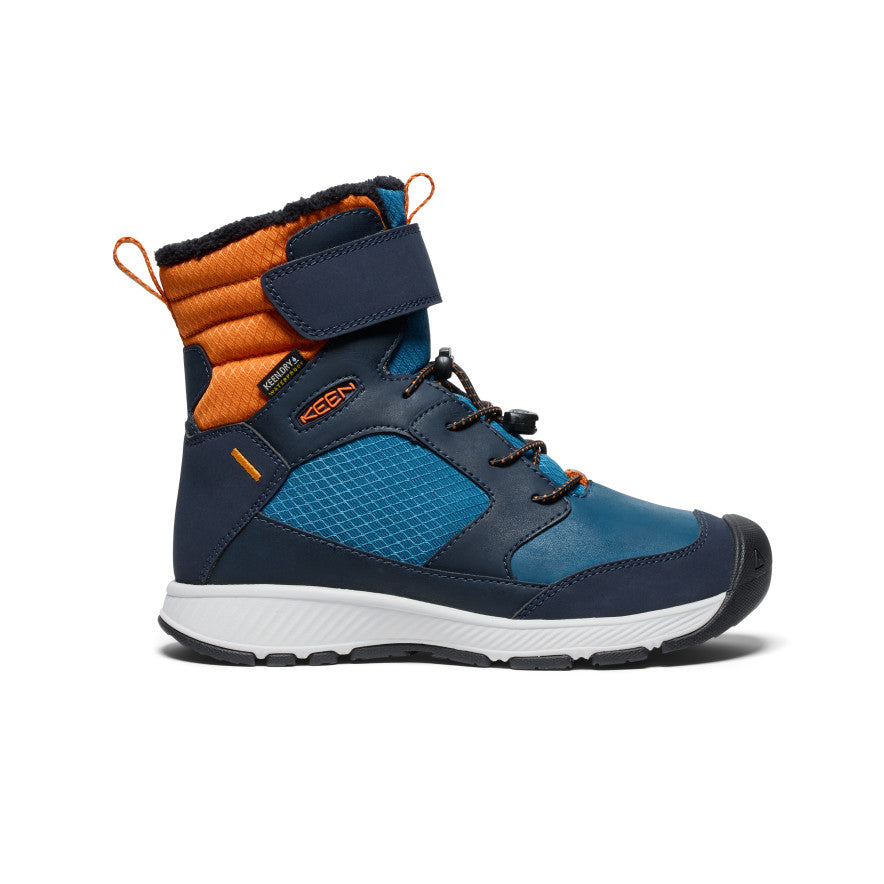 Big Kids' Skua Waterproof Winter Boot - Sky Captain/Gold Flame