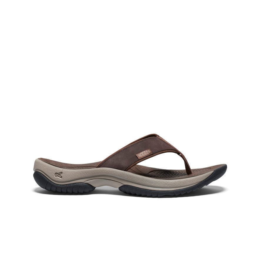 Men's Kona Leather Flip-Flop - Java/Dark Earth