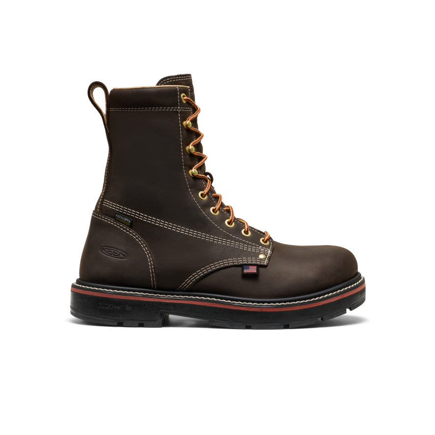 Men's Liberty 8" Waterproof 90° Heel Boot (Carbon Toe) - Coffee Bean/Black