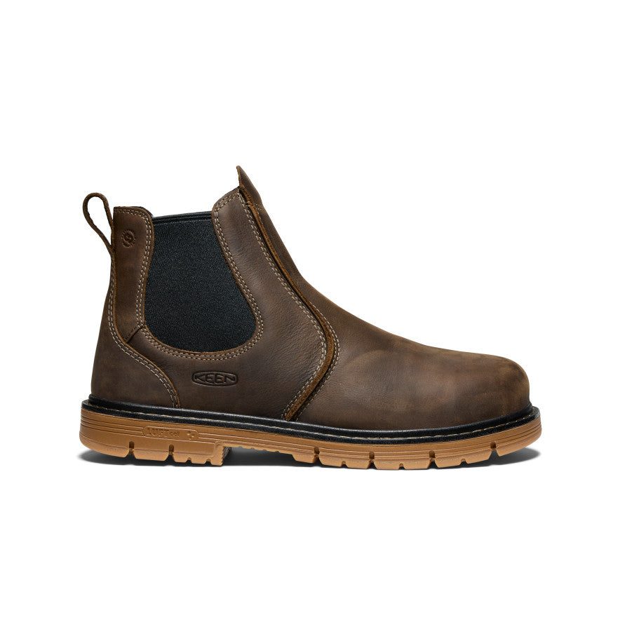 Men's San Jose Chelsea 90° Heel Boot (Aluminum Toe) - Cascade Brown/Gum