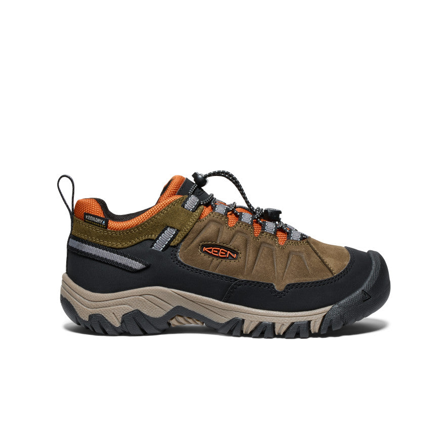 Big Kids' Targhee IV Waterproof Hiking Shoe - Dark Olive/Gold Flame