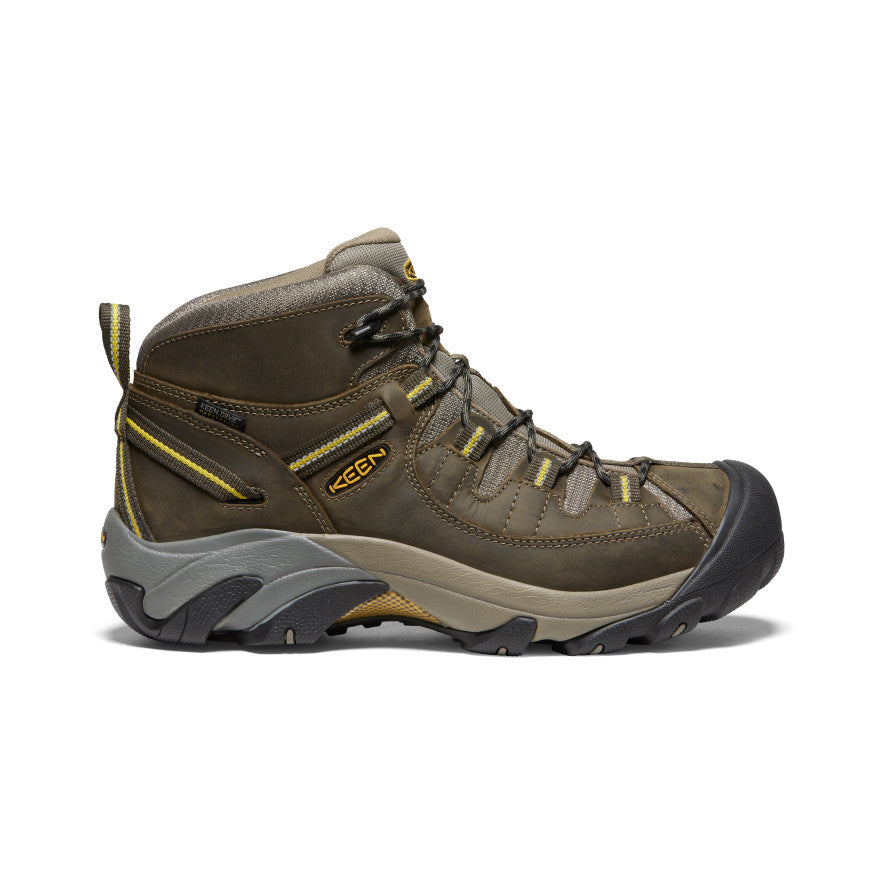 Men's Targhee II Mid Waterproof Hiking Boots - Black Olive/Yellow