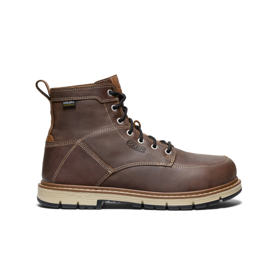 Men's San Jose 6" Waterproof 90° Heel Boot (Aluminum Toe) - Bison/Black