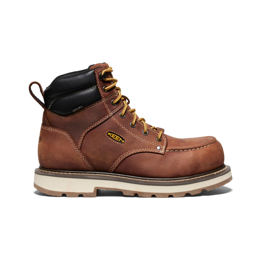 Men's Cincinnati 6" Waterproof 90° Heel Boot (Carbon Toe) - Tuscan Red/Sandshell