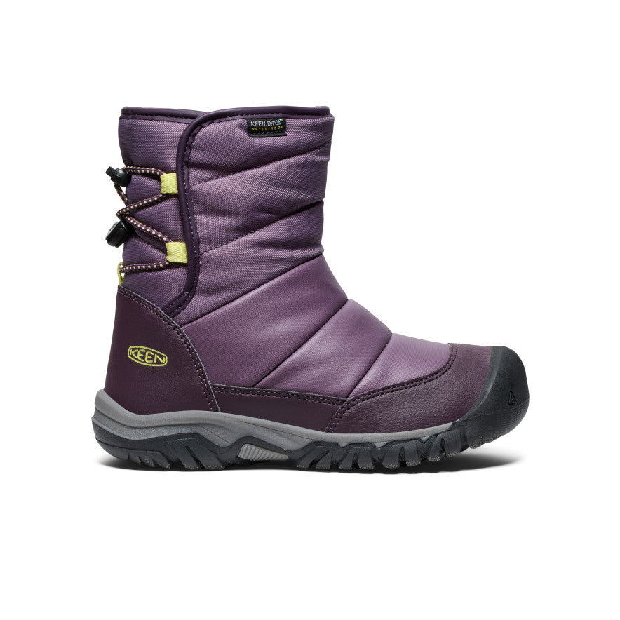 Big Kids' Puffrider Waterproof Winter Boot - Black Plum/Daiquiri Green