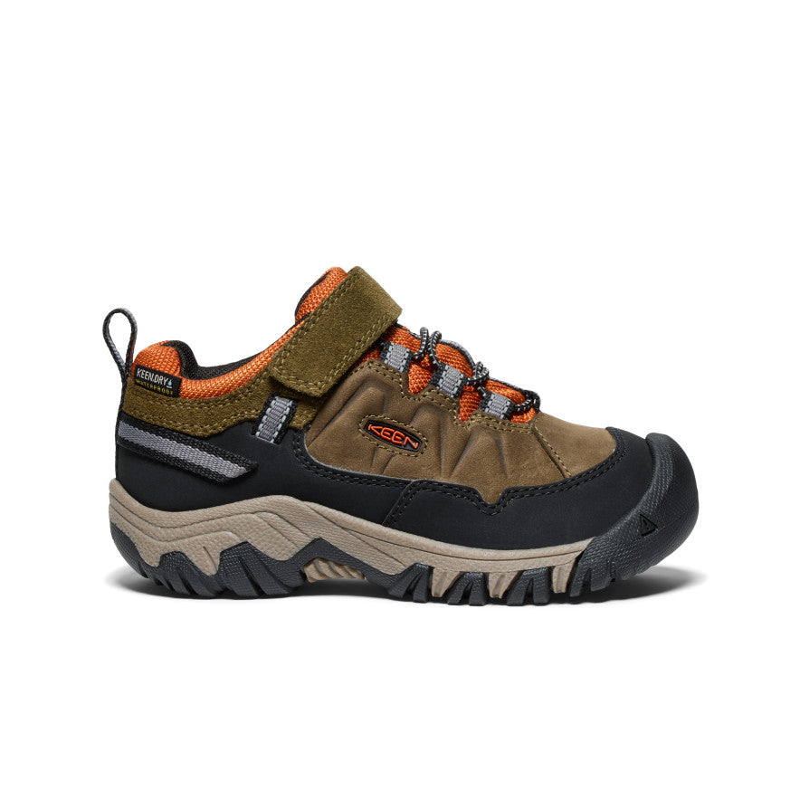 Little Kids' Targhee IV Waterproof Hiking Shoe - Dark Olive/Gold Flame