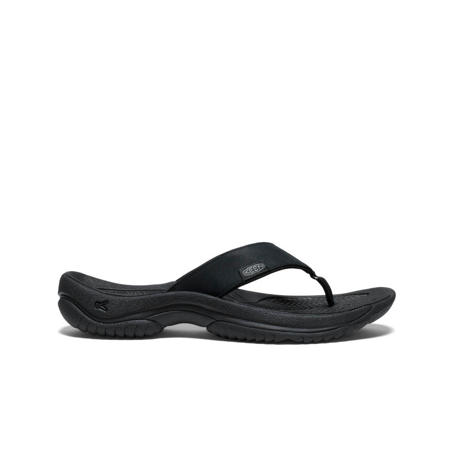 Men's Kona Leather Flip-Flop - Black/Steel Grey