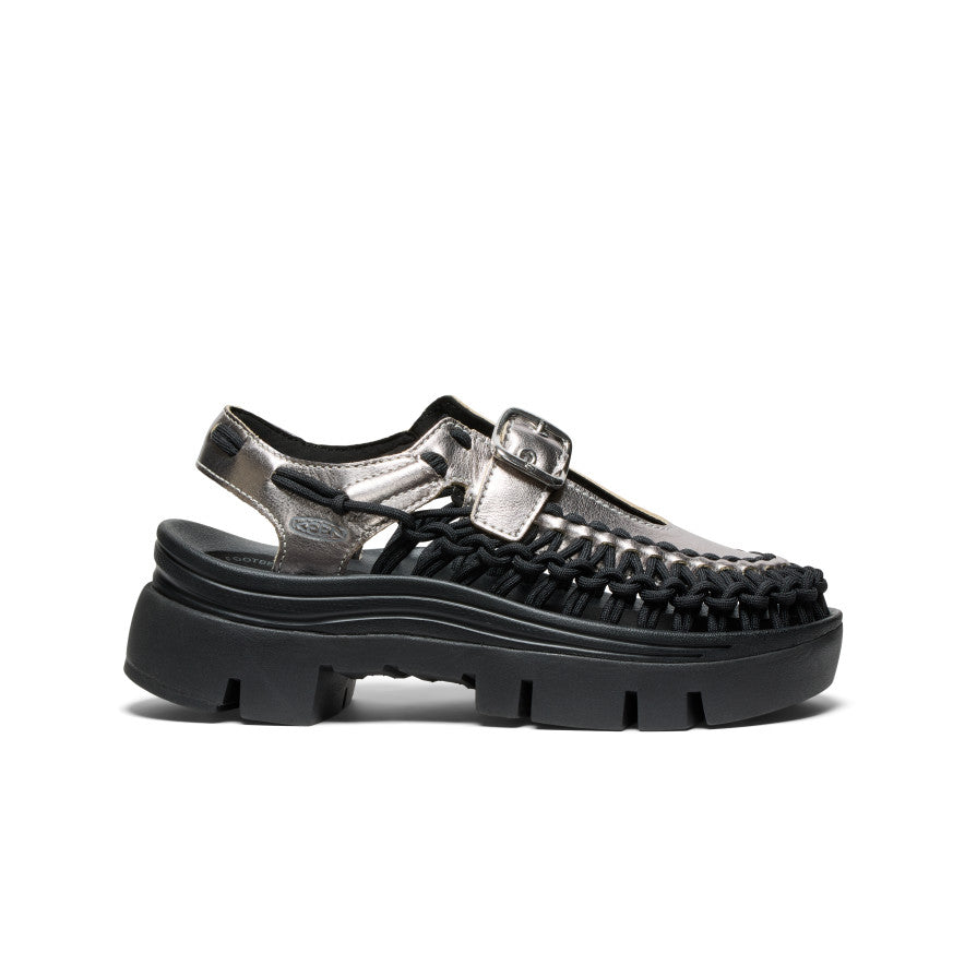 All Gender UNEEK PLT Mary Jane Sneaker - Silver/Black
