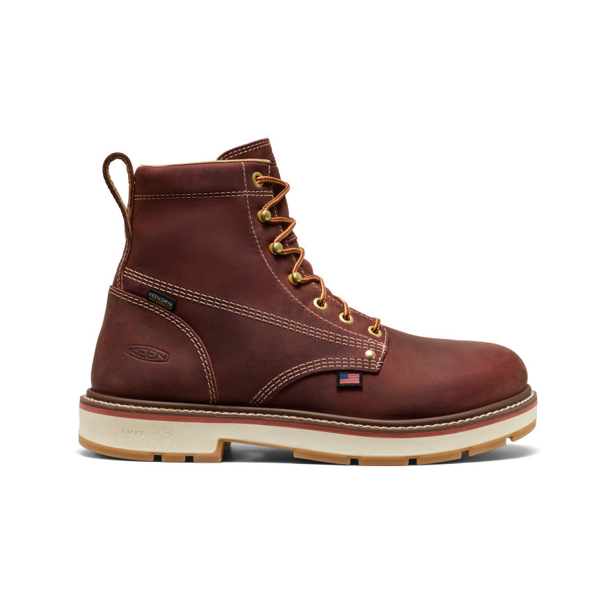 Men's Liberty 6" Waterproof 90° Heel Boot (Soft Toe) - Bombay Brown/Gum