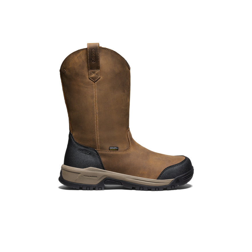 Men's Evanston Pull-On Waterproof Boot (Soft Toe) - Bison/Black