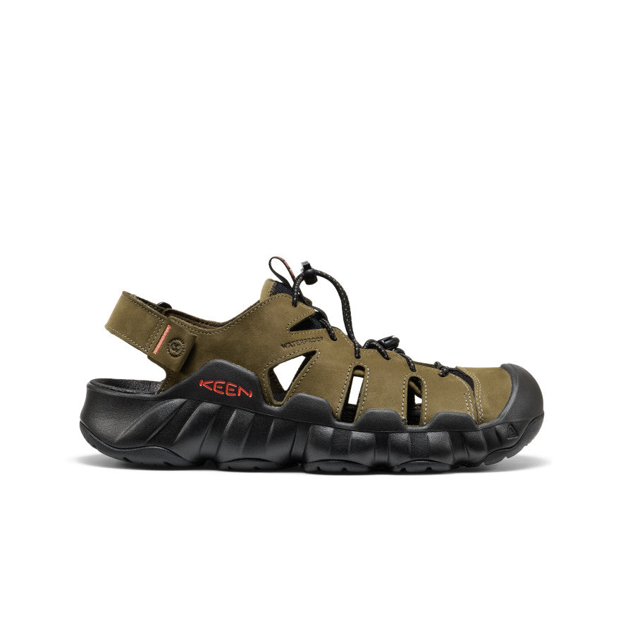 Men's Hyperport Fisherman Leather Sandal - Dark Olive/Black